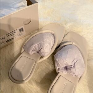 Charles & Keith Cream Women's Slide Sandals